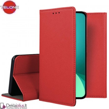 Telone atverčiamas dėklas - raudonas (telefonams Xiaomi 12/12X)